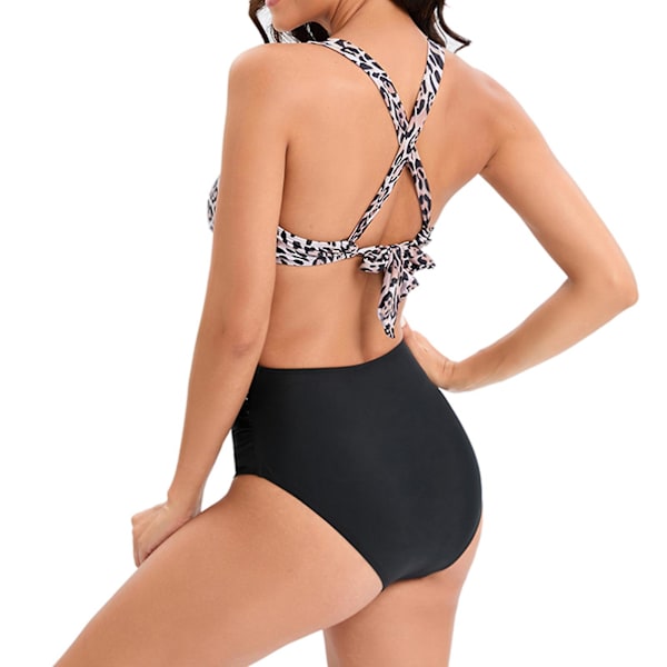 Baddräkter dam Baddräkt print Bikini baddräkt fylld bh Badkläder i ett stycke Beachwear Bikini baddräkter för kvinnor Yellow XL