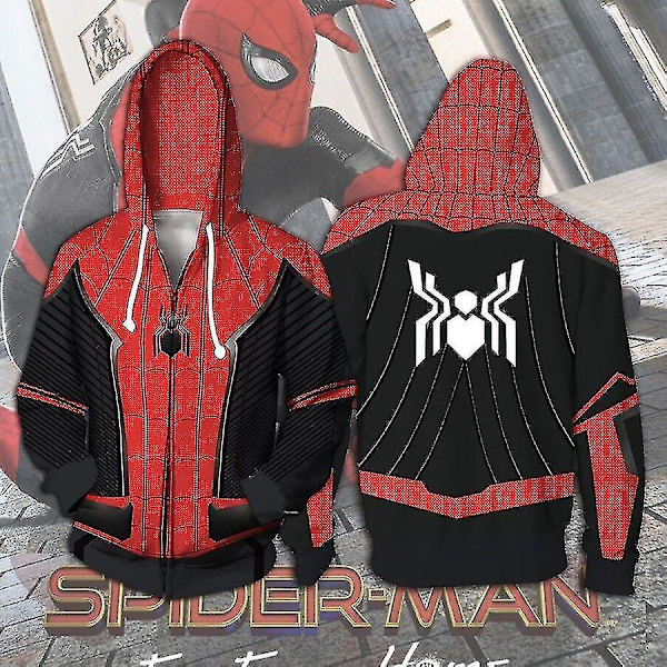 Vuxna 3d- printed Spider-man sweatshirts Toppar Jacka Kappa Huvtröja Kostym A18