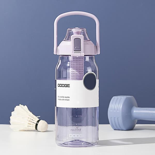 Vattenflaska - Läckagesäkra Bpa-fria vattenflaskor, låsfunktion och fällbart lock, dricksvattenkoppar Purple 1000ml