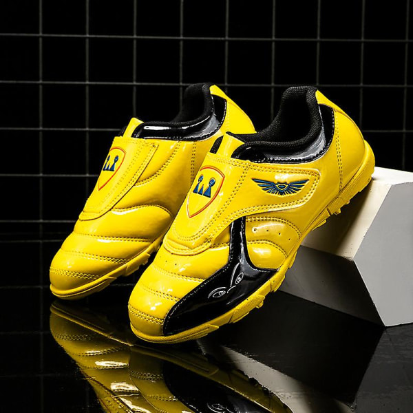 Fotbollsskor för barn Pojkar Flickor Fotbollsskor Grästräning Sport Skor Sneakers Yj22030 Yellow 34