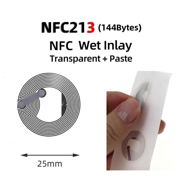 50st Ntag213 Nfc Tags 13.56mhz Iso14443a Nfc Sticker Ntag 213 All Nfc Phone Tillgänglig Rfid Nfc Tag Stickers Adhesive Wet inlay