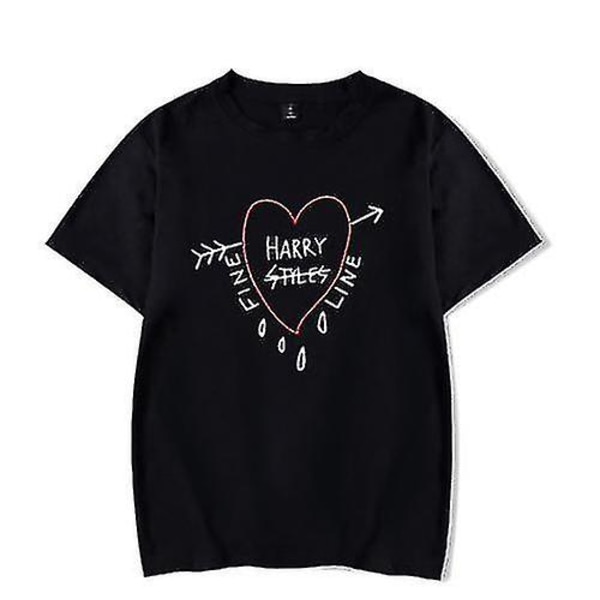 Harry Styles Fine Line Printed T-shirt Damer Herr Casual Kortärmade Tshirts Black M
