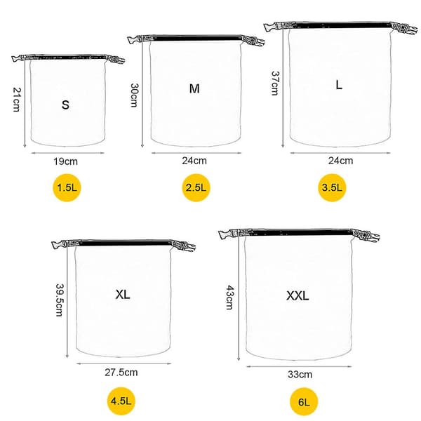 5 st Vattentät väska Set Förvaring Roll Top Dry Bag Set three