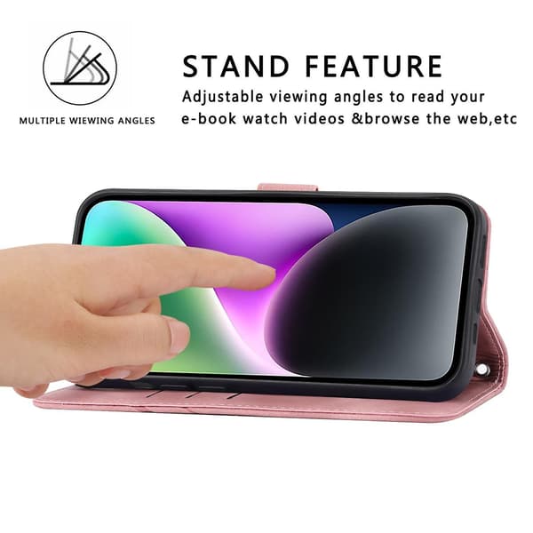 Case med präglat linje för iPhone 15 Pink