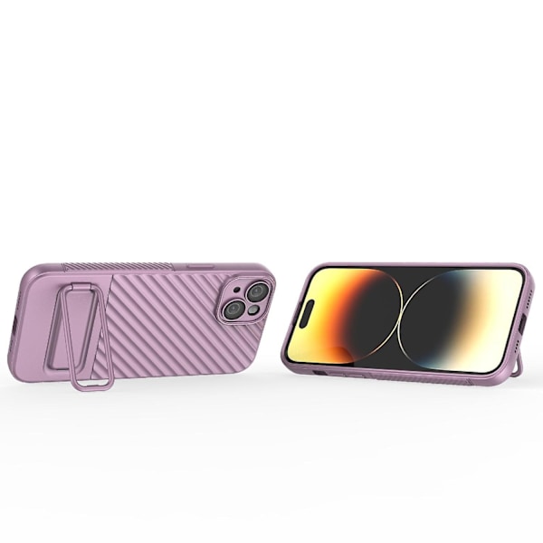 Wavy Texture TPU- case för iPhone 15 Plus Purple