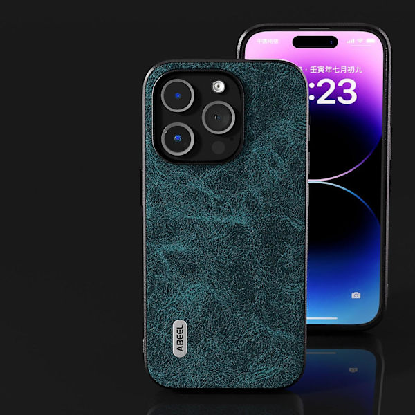 ABEEL Dream Litchi Texture Case för iPhone 15 Blue