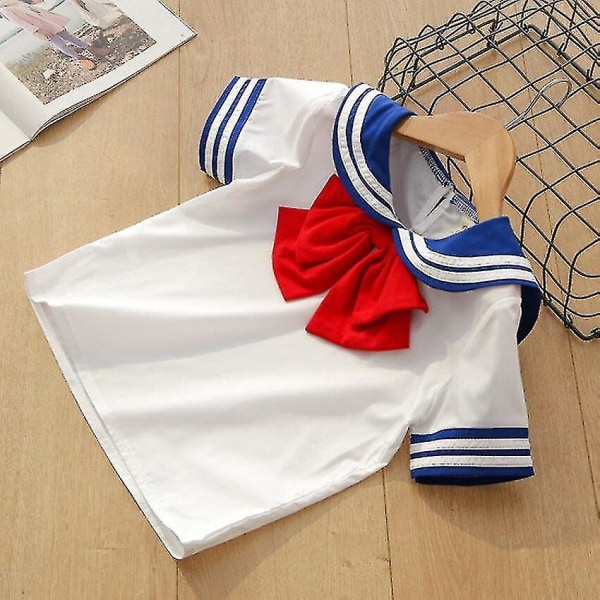 90-130 cm Barn Pojkar Flickor Sailor Moon Cosplay Kostymer Japansk stil Kawaii Söt Primary School Uniform Kör Danskläder Boy set 110cm height