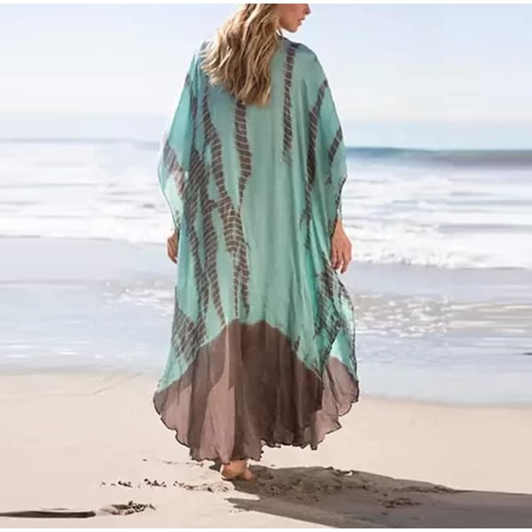 Kvinnor Plus Size Strandklänningar Kaftan V-ringad Print Turkisk Robe Kaftan Lång