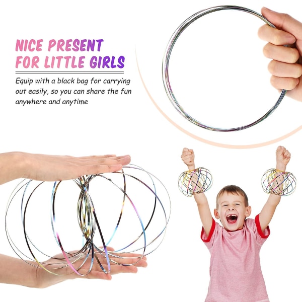 Flödesringar Leksaker 3d Arm Fjäder Magic Flödesring Rostfritt stål Multi pedagogisk och interaktiv fjäderleksak null none
