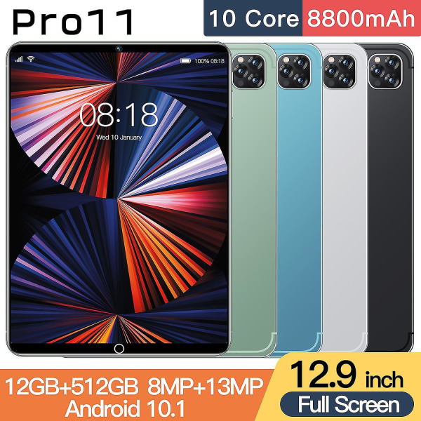 Pro11 12gbram + 512gbrom 12,9 tum Android OS 12.0 Green