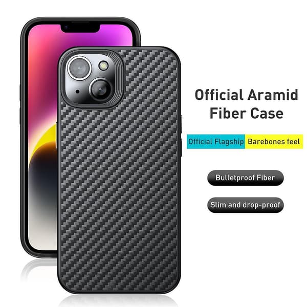 Kevlar TPU phone case för iPhone 15 Plus null none