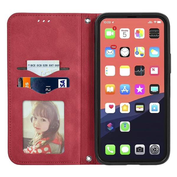 Retro Skin Feel Case för iPhone 15 Red