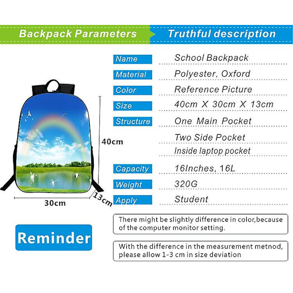 Undertale Game Perifer Undertale Schoolbag Grundskoleelever Printed tecknad Anime Ryggsäck null none