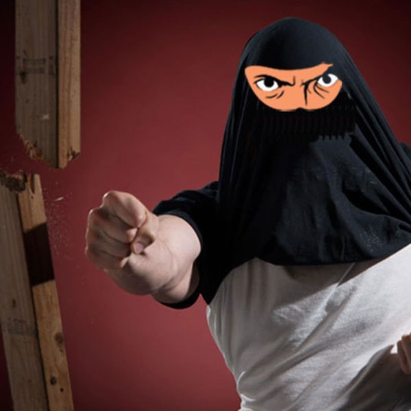 Fråga mig om min ninja förklädnad T-shirt Karate Kampsport Barn Vuxna T-tröja Light gray  Black M