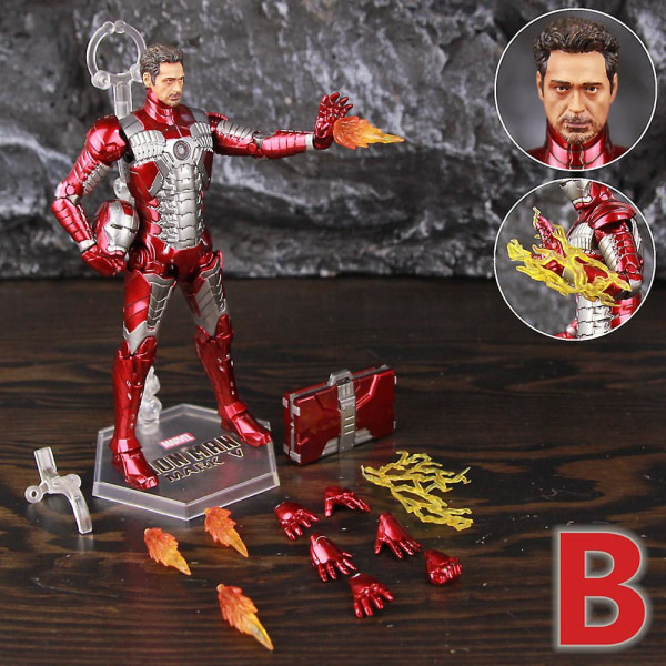 Zd Toys Marvel Iron Man Mk1 Mk2 Mk3 Mk4 Mk5 Mk6 Mk7 Mk42 Mk43 7&quot; Film Actionfigur Iron-man Mark 1 2 3 4 5 6 7 42 43 Legends C MK5 B - Loose