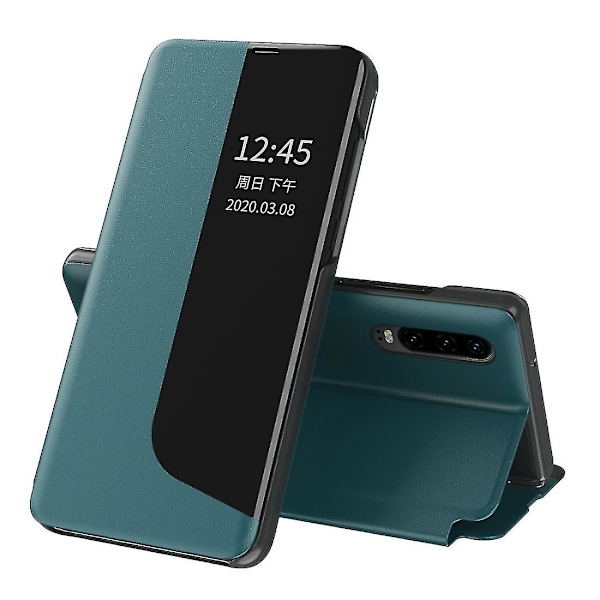 För Huawei P30 Side Display Flip Case Geen