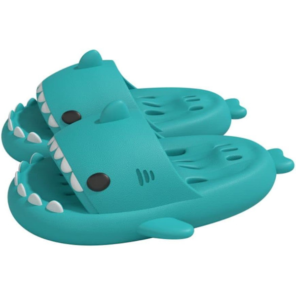Hajtofflor, Perfekta för Vuxna och Barn Söta Tjocka Sula Haj Halkfria Inomhustofflor Duschtofflor Sandaler A Mint Green 40/41 EU