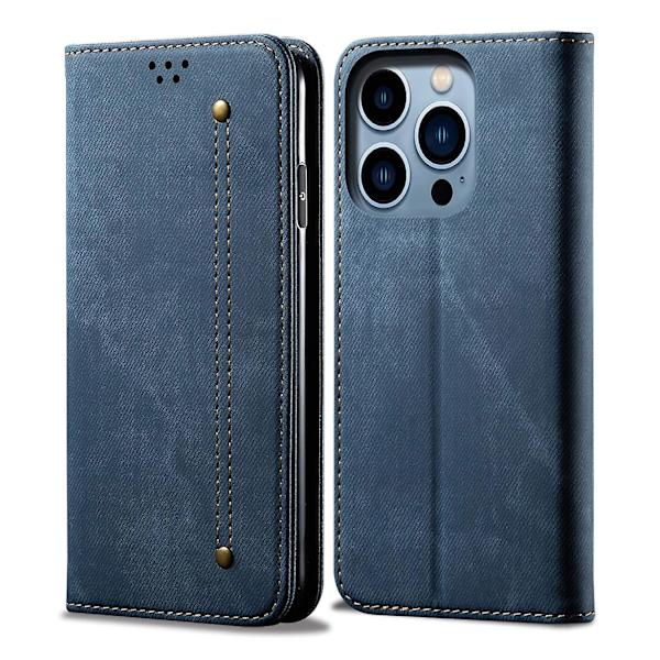 Denim Texture Case för iPhone 15 Pro Blue