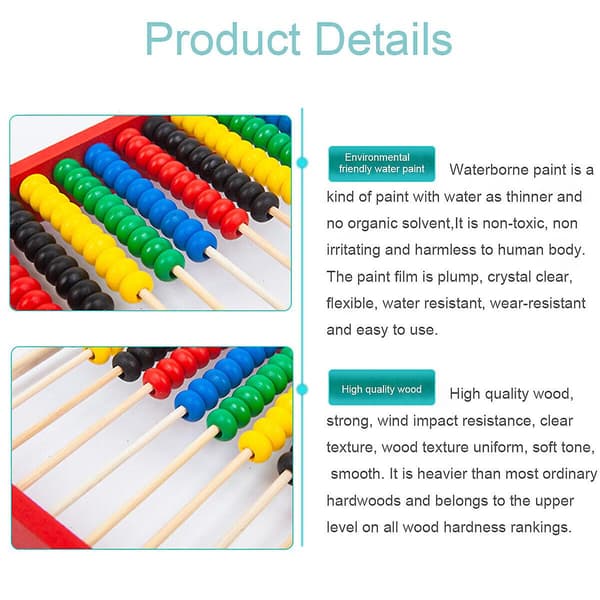 Trä Abacus barn Math Educational Learning Kid Toy Calculat Bead Counting Primary colours