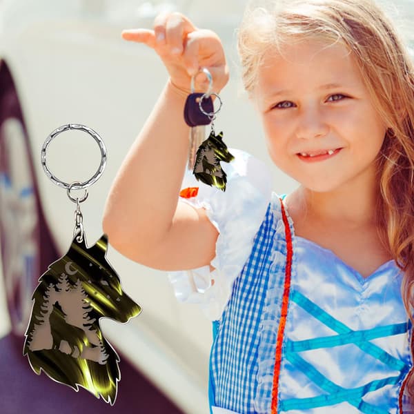 Wolf Key Chain, Plateau Wolf Decoration, Wolf Key Chain Gift Golden