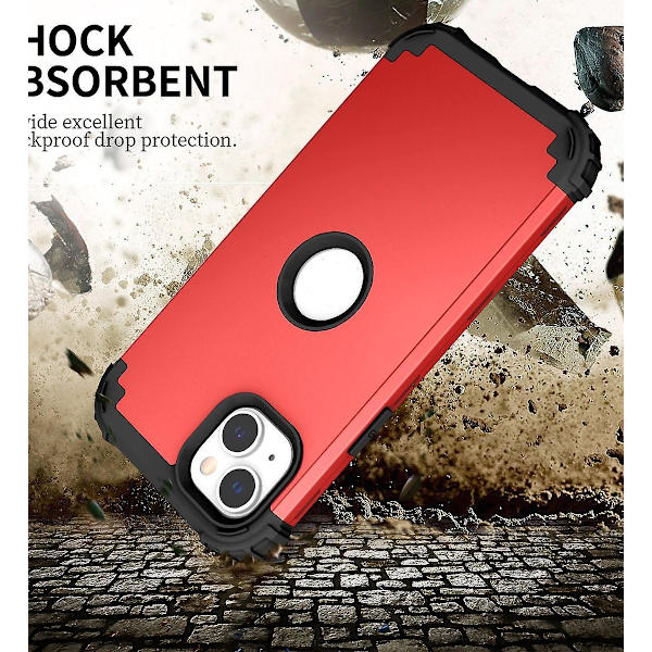 Silikon Hybrid PC- phone case för iPhone 15 Red