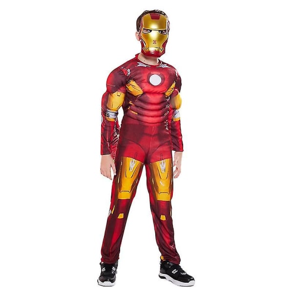 Den fantastiska Iron Man dräkten för vuxna Halloween rollspel bär med huvudbonader i ett stycke