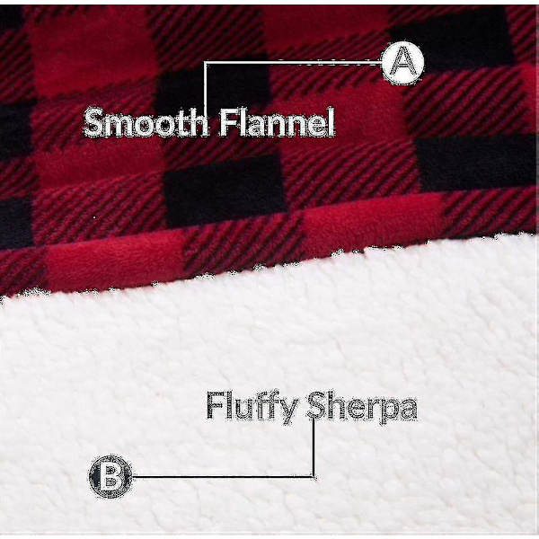 Filt Sweatshirt Oversized hoodie Bärbar filt Mjuk Varm Bekväm Giant Front Pocket S Red and black check