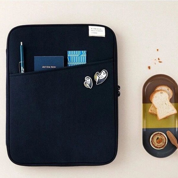 Tablettväska Bärväska Case ärm Skyddande foderväska Fodral för Macbook Ipad Notebook Dark Blue 13.3-14 Inches