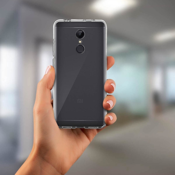 360 Case till Xiaomi Redmi 5 Flexibel fram och stel bak - genomskinlig Transparent none