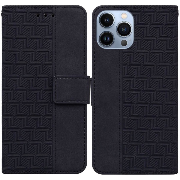 Geometriskt präglat case för iPhone 15 Pro Black