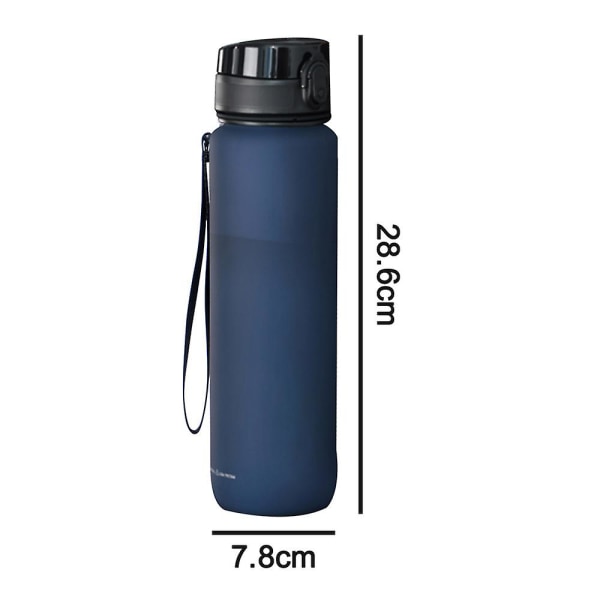 Utomhus Sport Vattenkopp Resor Bil Fitness Plast Vattenflaska Skrubbkopp - För sport, gym och vandring whale blue 1000ml