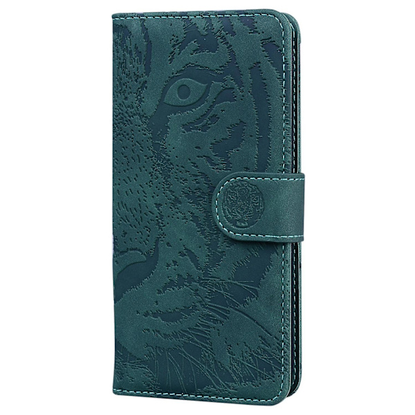Tiger-präglat case för iPhone 15 Pro Green