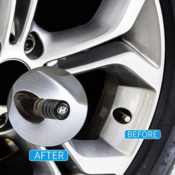 Incredikoo däckventilspindelkapslar kompatibel med Ford Bronco cap Universal cover Biltillbehör för bilar, SUV, lastbilar, motorcyklar for Hi black