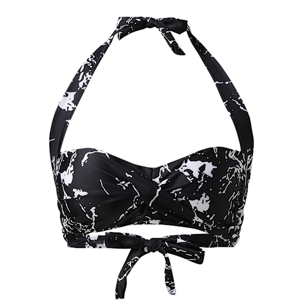 Baddräkt i plusstorlek för kvinnor Baddräkt Dammode Mångsidigt sexigt tryck Baddräkt Halter Baklös Bikinitoppar Baddräkter Black M