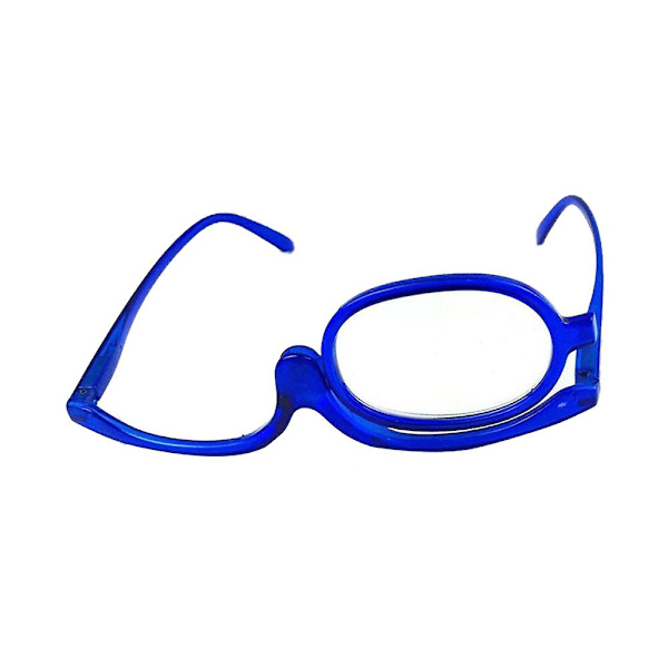 Unisex 180 graders rotation Vikbar monokel Förstorande smink Läsglasögon Blue 1.00 Diopter