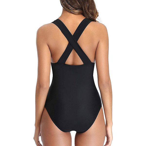 Tempt Me Women One Piece Plunge V-hals Monokini Sexig Hollow Out Baddräkter Baddräkt black L