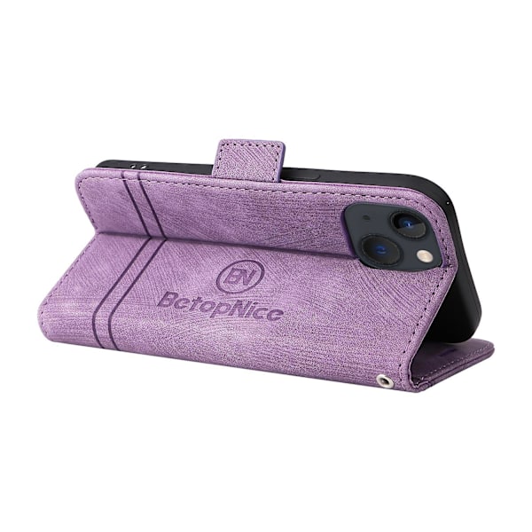 Case med spänne på dubbla sidor för iPhone 15 Purple