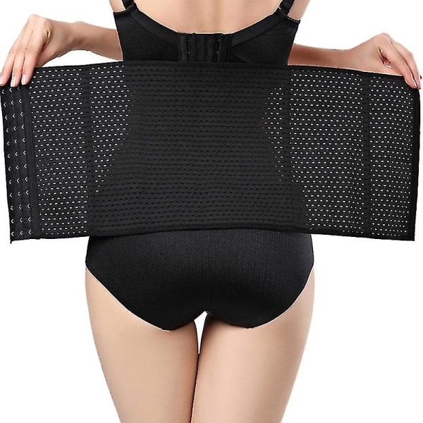 Kvinnor Waist trainer Korsett Bälte Under Kläder Sport Mage Kontroll Long Torso Shapewear BLACK 4XL