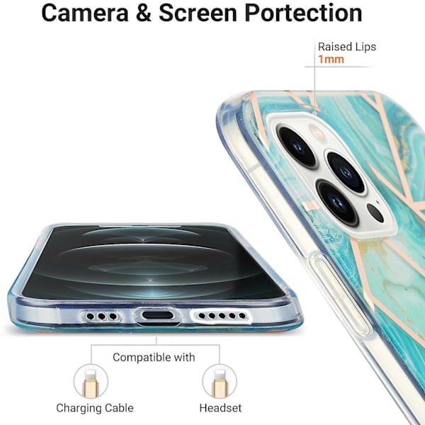 Marble TPU- case för iPhone 15 Pro Max Blue