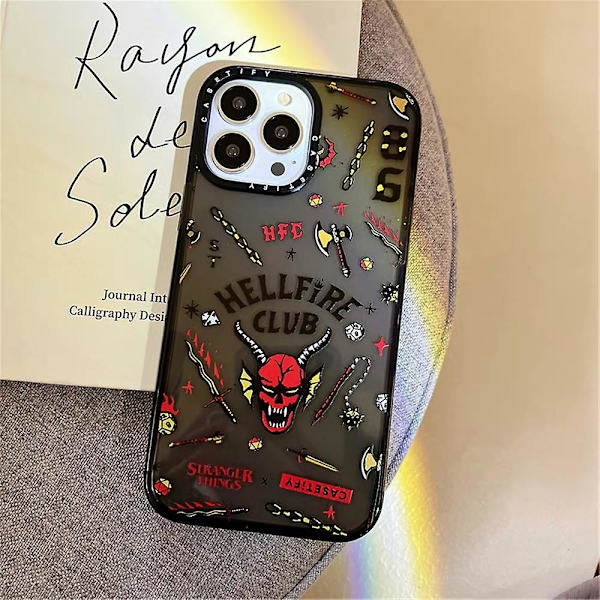 Stranger Things Hellfire Club Anti-drop phone case för Iphone Xr/11/12/13 Black(for 12)