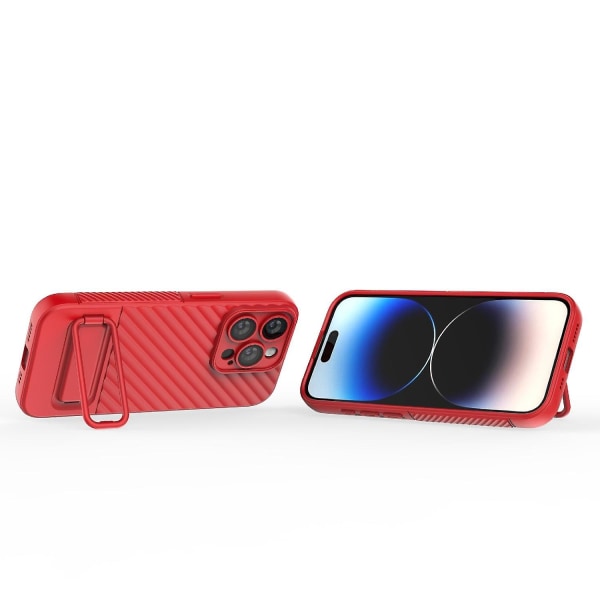 Wavy Texture TPU- case för iPhone 15 Pro Red