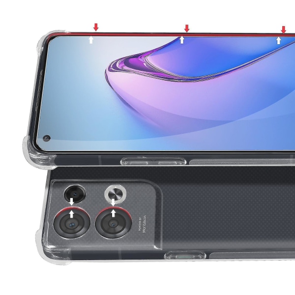 Oppo Reno 8 5g skyddspaket förstärkt case + härdat glas Transparent Xxf null none