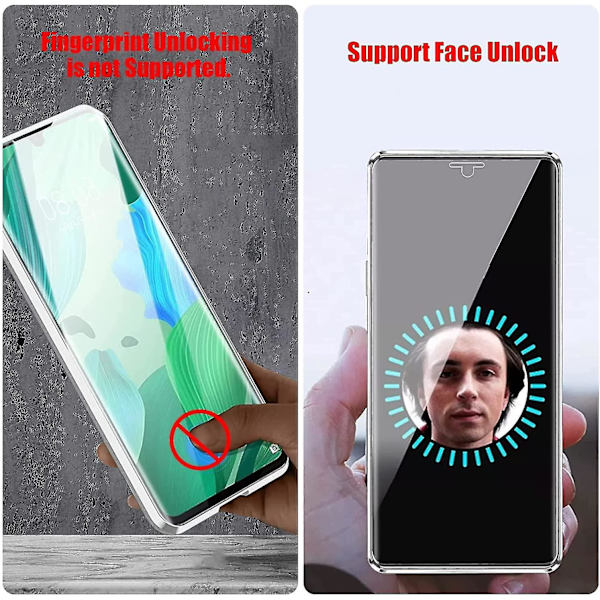 Case för Samsung S22 Ultra, dubbelsidigt phone case i härdat glas med skärmskydd silver
