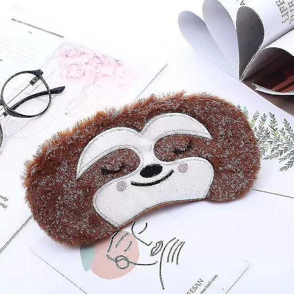 2-pack söta djur sömnmask för flickor Söt tecknad mjuk plysch för ögonbindel Sleep Eye Cover null none