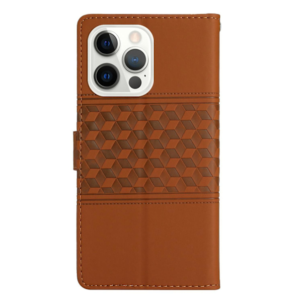 Diamantpräglat case för iPhone 15 Pro Brown