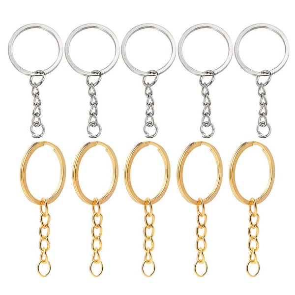 40 st Gör-det-själv-tillbehör Delade nyckelringar Nyckelringar Väska Nycklar Hängande ornament Assorted Color 6X3X0.2cm