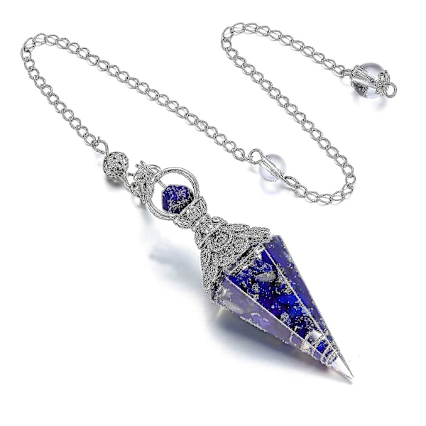 Chakra Crystal Pendel Hexagonal Reiki Healing Crystal Points Ädelsten Dowsing Pendel för spådom Scrying Wicca Lapis Lazuli