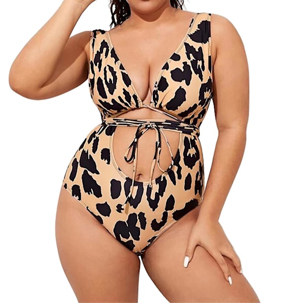 Baddräkt i plusstorlek för damer Baddräkt i ett stycke Plisserad mage Baddräkt Baddräkt Bikini XL