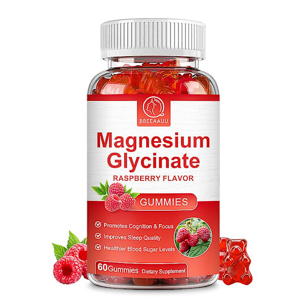 Tib Beau Chelated Magnesium Glycinate Gummies Hjälper Sömnen Lindrar Stress Stöd Minne Muskelspasmer och ledbensstöd 60st
