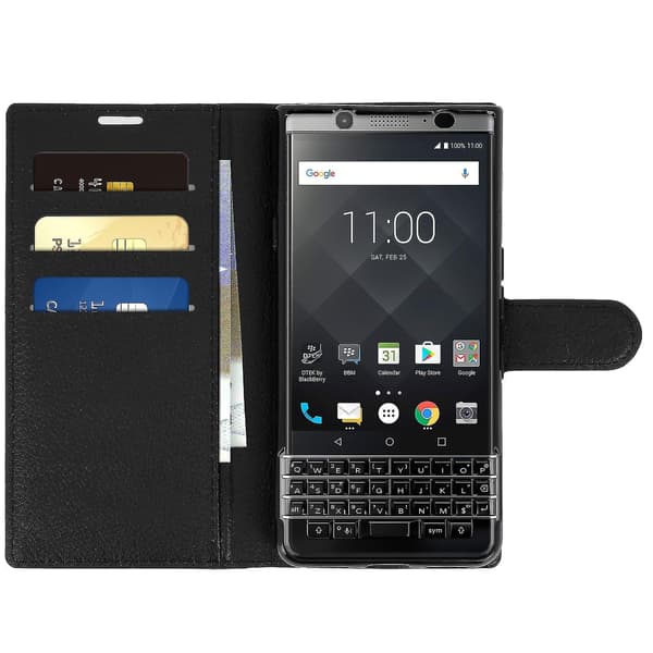 BlackBerry Keyone Flip case med stativfunktion och plånbok null none